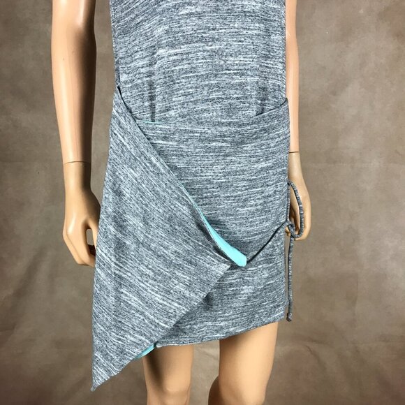 ANTHROPOLOGIE Gray Mini Wrap Dress XS - Picture 5 of 8